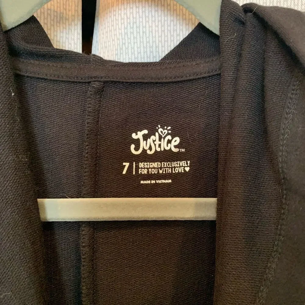 NWOT Justice Cardigan Hoodie size 7